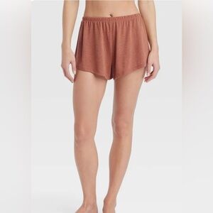 New! Womens knit Pj shorts Stars Above Brown size Small